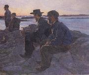Carl Wilhelmson On the Rocks at Fiskebackskil (nn02 oil painting on canvas